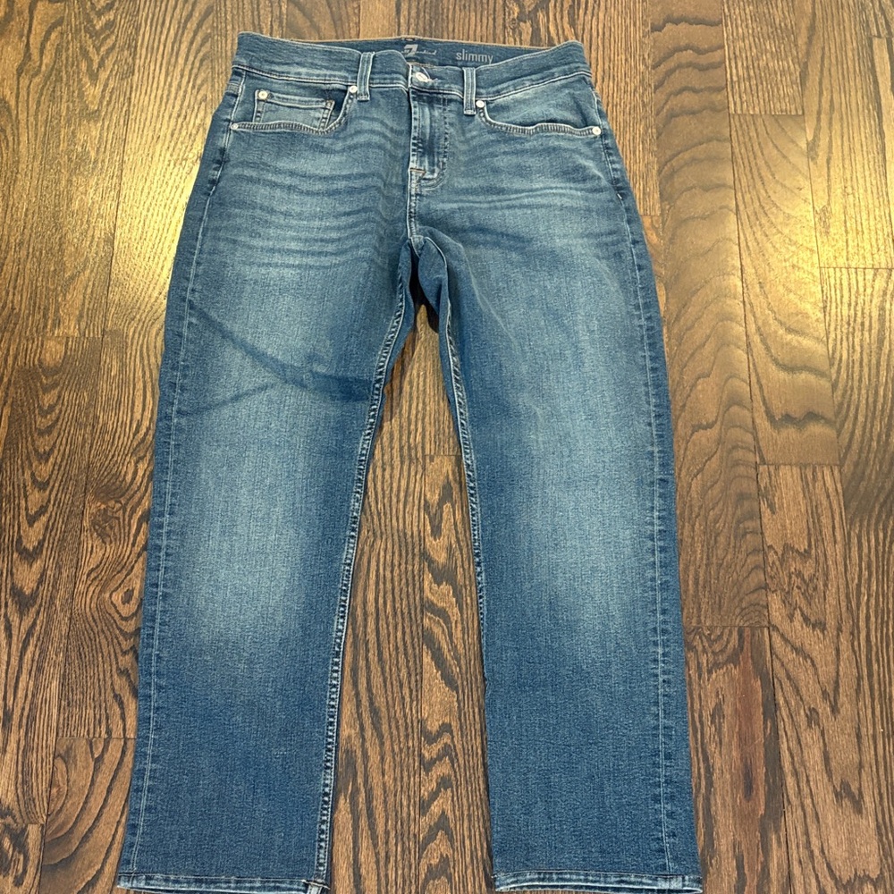 7 For All Mankind Men’s Slimmy Breckenridge Blue Denim Jeans Size 31” x 26”